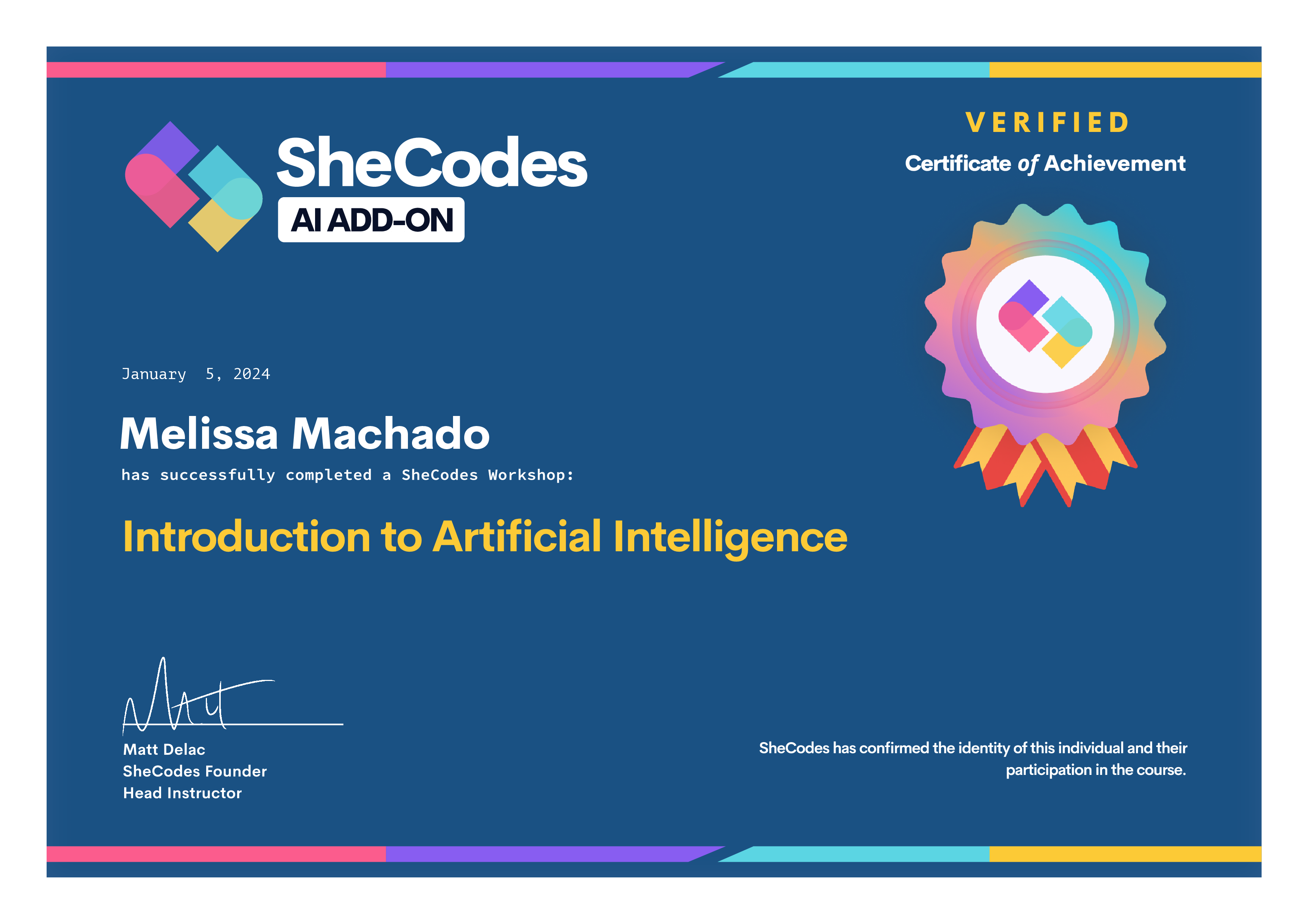 SheCodes AI Certificate